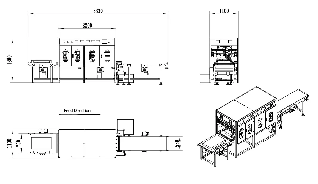 Поточная ультразвуковая машина для нарезки тортов и бисквита Ultrasonic GL-8000 Поточная ультразвуковая машина для нарезки тортов и бисквита Ultrasonic GL-8000